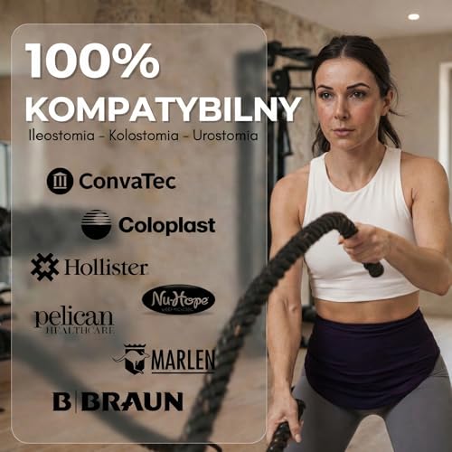 SIIL Pas Stomijny Niebieski na brzuch Kolostomia, Ileostomia, Urostomia | Osłona Worka Stomijnego Pływanie i Sport (XL)