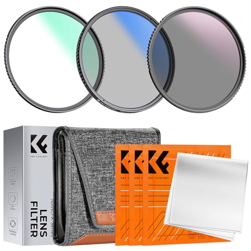 K&F CONCEPT Nano-Klear Filtros Kit, 46mm Filtro de Protección MCUV Filter Polarizador CPL Filtro Densidad Neutra ND4 con Estuche de Filtro+3 Paños de Limpieza