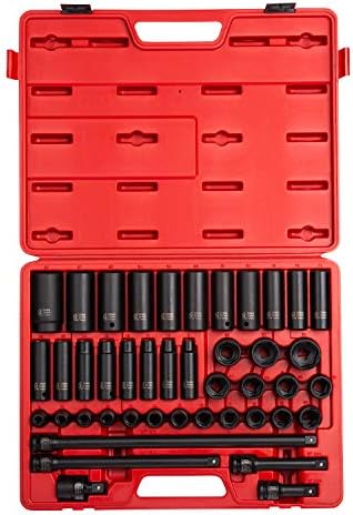 Sunex 2569, 1/2" Drive Master Impact Socket Set, 43Piece, Metric, 9mm - 30mm, Standard/Deep, Cr-Mo Alloy Steel, Radius Corner Design, Heavy Duty Storage Case, Universal Joint & Impact Extensions