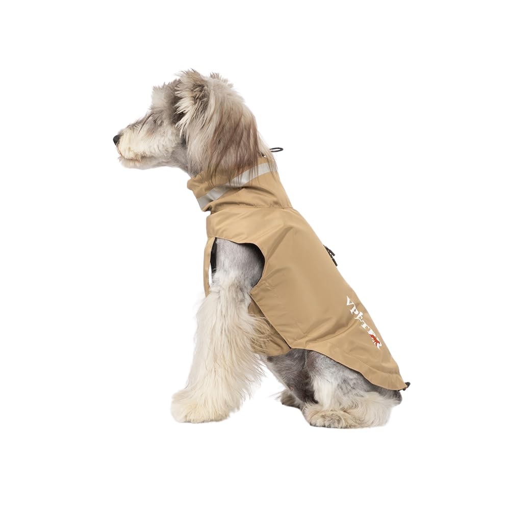 犬用レインコート ベージュと焦茶 Amazon | 犬 レインコート ポンチョ 着せやすい 小型犬 中型犬 袖なし