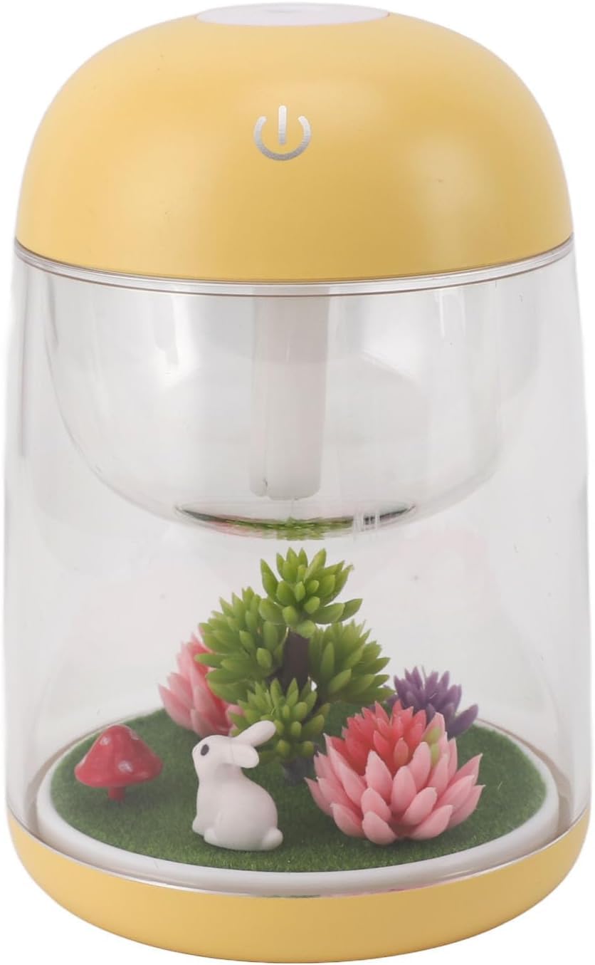 per Uso Domestico Mini umidificatore, Micro umidificatore paesaggistico ABS Silenzioso ad ultrasuoni 180ML for Auto(Yellow)