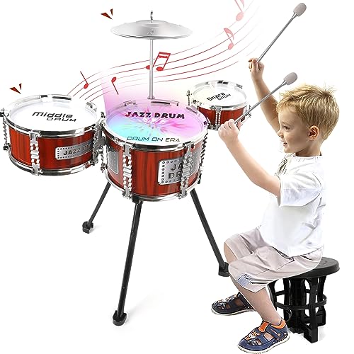 Shayson Kids Drum Kit, Drum Set for Toddler, Beginner Kids Musical Instrument, Jazz Drum Play Set Musical Toy Fit for 1 2 3 years old Boys and Girls