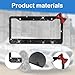 Wanheart Bling Rhinestone License Plate Frame Sparkly Car Tag Cover with Bow Stainless Steel Decorative Auto Accessory Gift for Women Girls (Black Frame + Red Bow)
