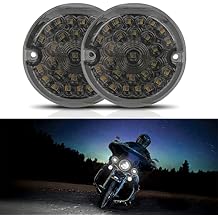 DREAMIZER 3-1 / 4 بوصة LED LED إشارة عدسة دخان مسطحة 1157 قاعدة العنبر والمصباح الأبيض متوافق مع Road Glide Road King Softail Ultra Classic Ultra Limited Electra Glide
