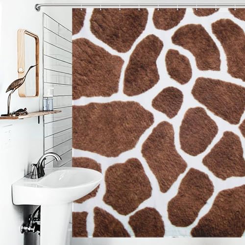 Rideau de douche polyester haut de gamme motif girafe imperméable 183x183