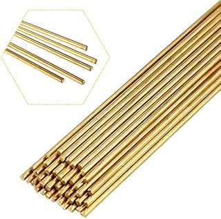 40 Pcs Brazing Rods Solid Brass Rods Round Brass Stock Pin Brass Brazing Rods Brass Knife Pins Brass Bar Stock for DIY Craft Drift Punches Knife Handle Lathe, 2 mm in Diameter, 9.85 Inches in Length