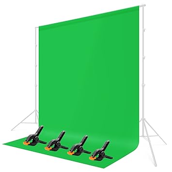LS Photography 5 ft. X 7 ft. Green Chromakey Muslin Backdrop Photography Photo Shooting, Long Life Time Reusable Fabric Backdrop, Easy Chromakey Backdrop, LGG848