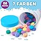 Tub Works® Farbiges Sprudelbad, 150 Stück | Ungiftig & ohne Duftstoffe | Sprudelnde, farbige Badetabletten für Kinder | Schaffen Sie Wasserfarben | Wassertabletten in 7 Farben | Badekugeln zum Baden