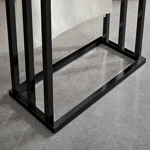 House & Homestyle Towel Holder, Matt Black, Width: 45 cm Depth: 21 cm Height: 84 cm