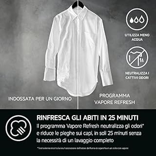 AEG ProSteam Serie 7000 Lavatrice a carica frontale LR7H114AW, 11Kg, classe A, Tecnologia ProSense, Programma Vapore Refresh, Colore Bianco