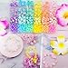 JJzxwish 798Pcs Acrylic Star Beads Hart Beads Flower Round Bead, Macaron Colors Pastel Bead Colorful Assorted Cute Aesthetic Kawaii Bead for DIY Craft Bracelets Jewelry Making Eariring Keychains