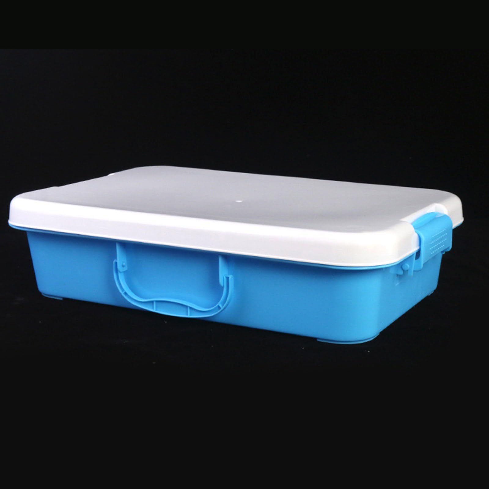Montesy Ensemble de bacs à sable empilables avec couvercle et autocollants, bac sensoriel portable pour enfants, rangement artistique, bleu vert
