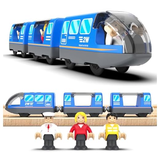 LiRiQi Treno Elettrico per Bambini, Locomotiva ad Azione a Batteria Rail Treno passeggeri, Auto Giocattolo compatibile con Thomas Brio, Giocattolo Regali per Ragazze Ragazzi 3 4 5 6 7 anni