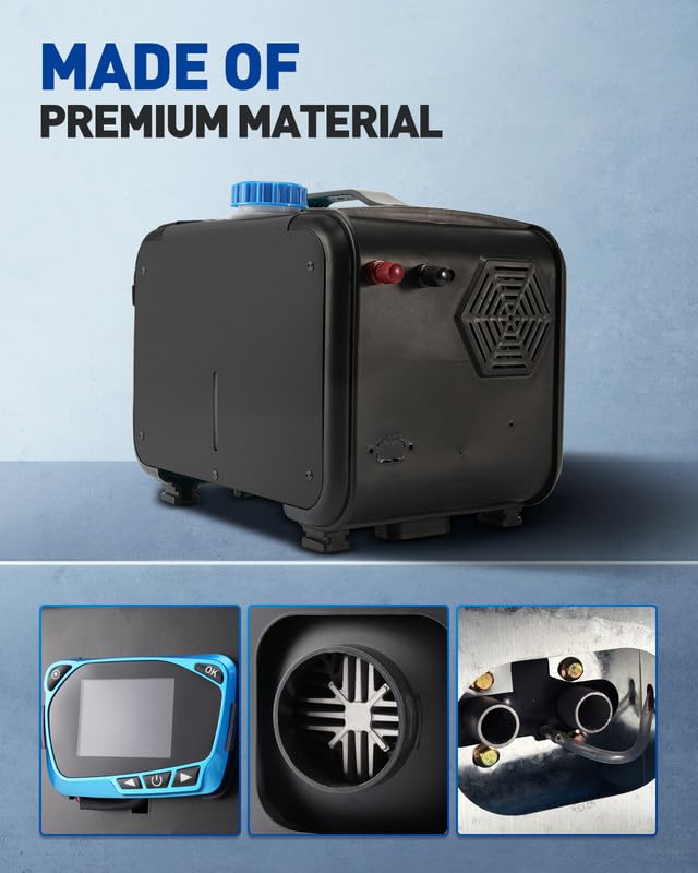 Calefactor de estacionamiento de aire todo en uno de 5-8 kW y 12 V, calentamiento rápido con silenciador, interruptor LCD y control remoto para camiones, barcos, remolques, autocaravanas, turismos y