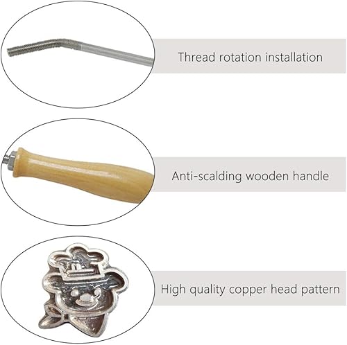 Miniatura 3 de Da Jia Tinton Life - Soldador creativo para tartasmaderacuero con sello (varilla tratada con llama, oso)