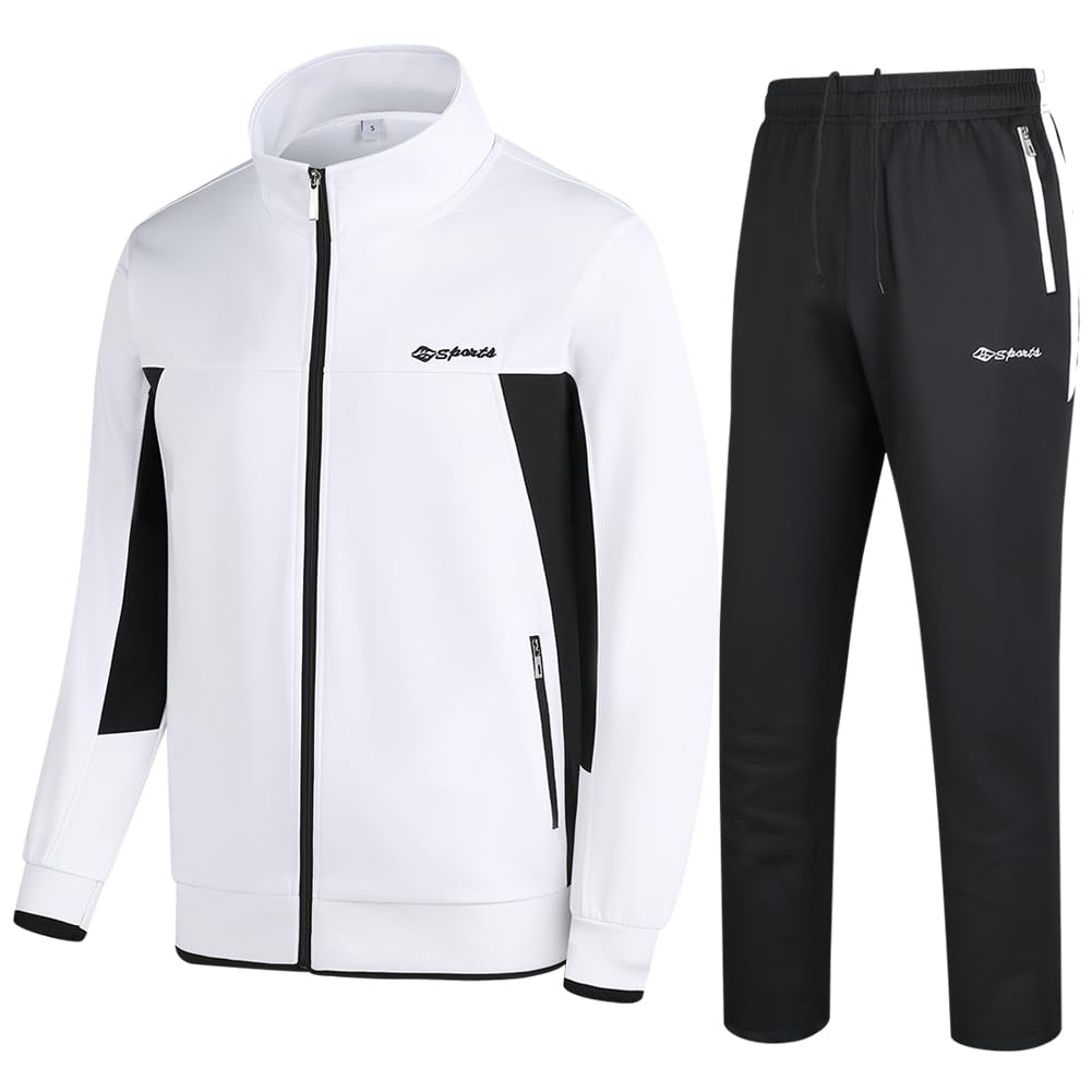 Men's Casual Athletic Tracksuit Long Sleeve Sweatsuit Set Full Zip Running Jacket and Pants 2 Piece Outfits