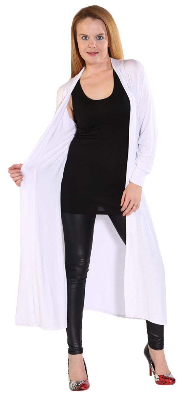 Crazy Girls Girls White Crazy Womens Long Sleeve Maxi Cardigan, Sm (Uk 8-10)