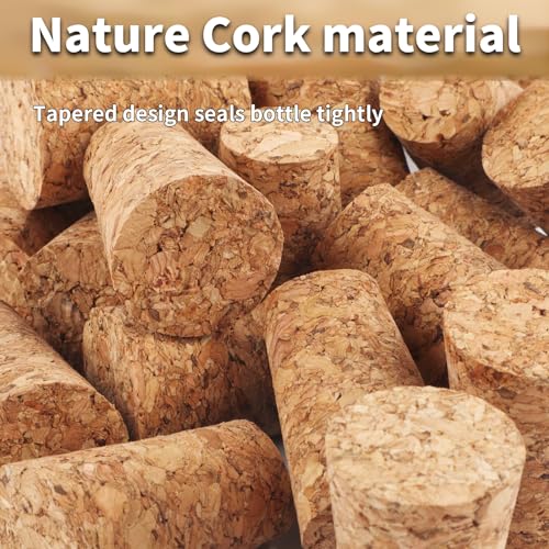20 Pack Soft Wood Tapered Corks, Leakproof Plugs for Wine, Beer & Liquor Bottles, DIY Crafts 0.940.671.38 In - Thumbnail 4
