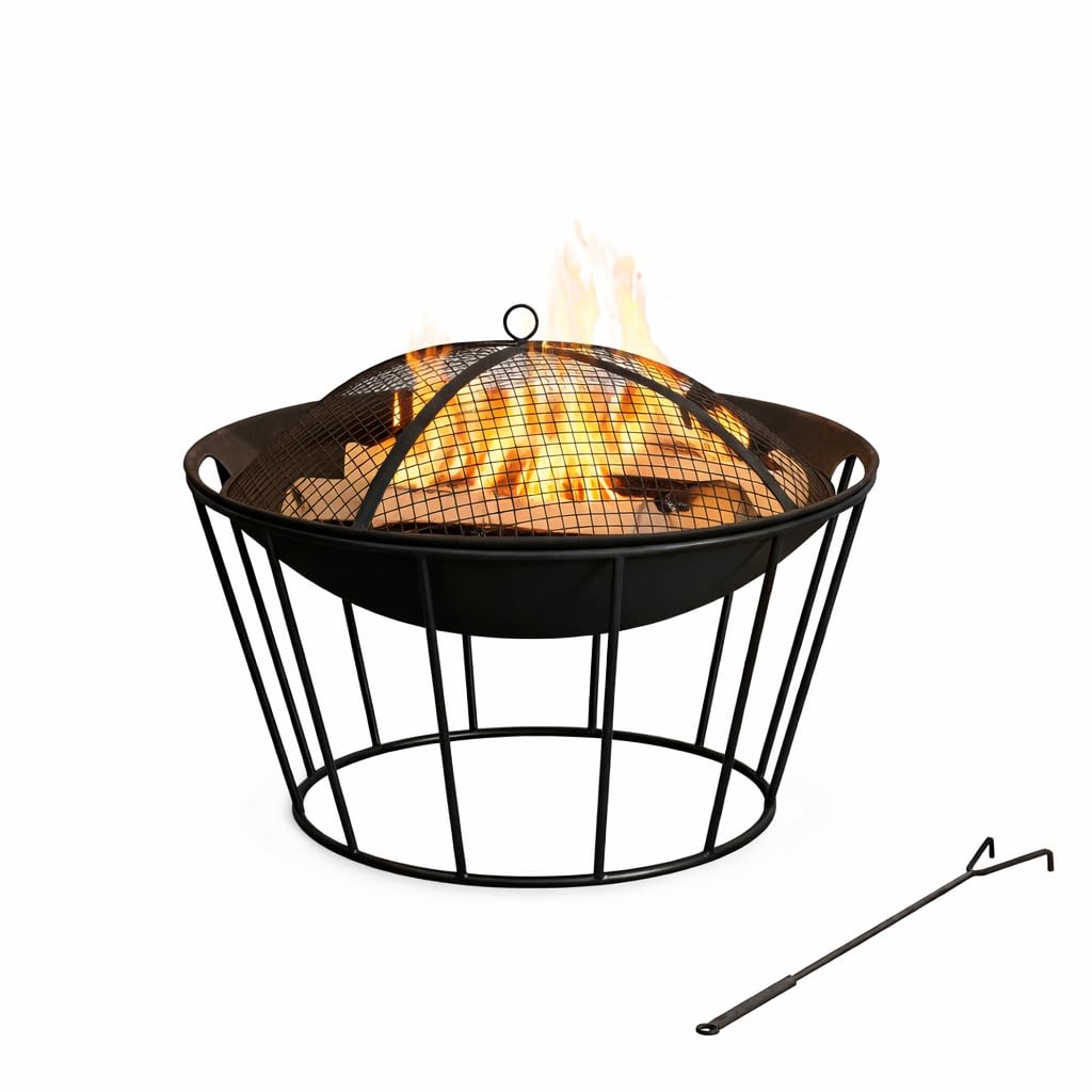 Bonfire Pit for Home Terrace Outdoor Garden Stand Firepit Bowl/sigdi/Fire Pits for Garden Steel Fire Bowl Outdoor Fire Brazier for Garden BBQ Patio Heater Camping Portable Fire Basket-image-14