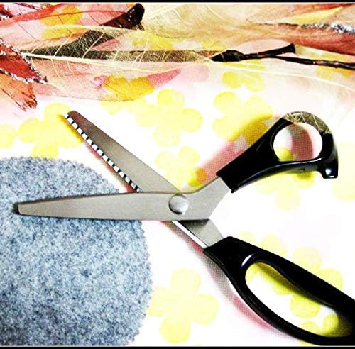 Stainless Shears/Fabric Paper Pinking Craft Shears - Stainless Steel Zig Zag Serrated scalloped Edges Cut Scissors for Sewing Dressmaking Needlework and Upholstery Dressmaking Size of 3 5 7 10 18mm