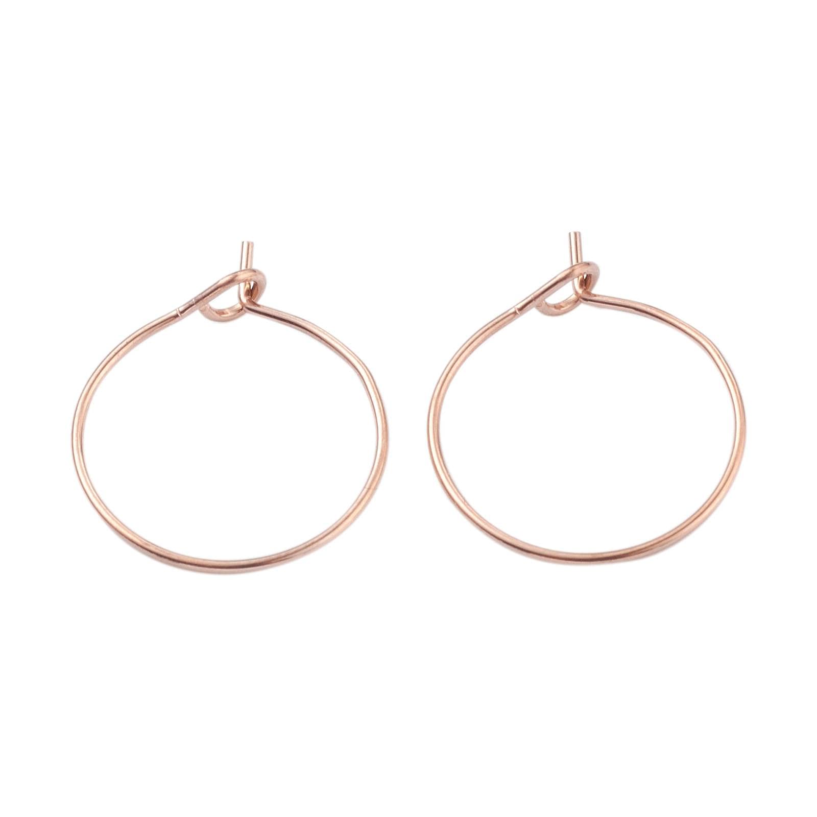 BEEFLYINGBEEFLYING 24 Pcs Rose Gold Stainless Steel Earring Hoop Hypoallergenic Round Earring Findings for Women Jewelry Making