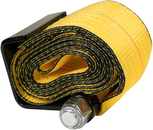 Miniatura 3 de Mytee Products Paquete de 4 correas de cabrestante de contenedor enrollable de 4 pulgadas x 5 pies con gancho plano, correa de cabrestante WLL de