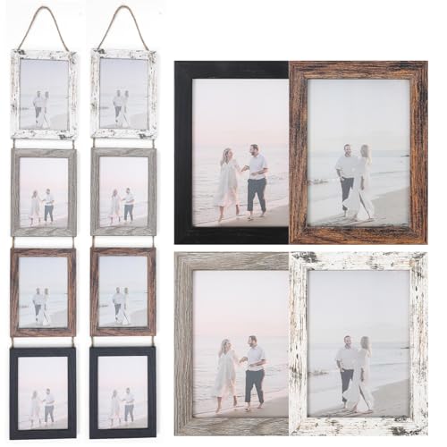 zisiueel 2 Set 5 x 7 Rustic Picture Frames Multiple,