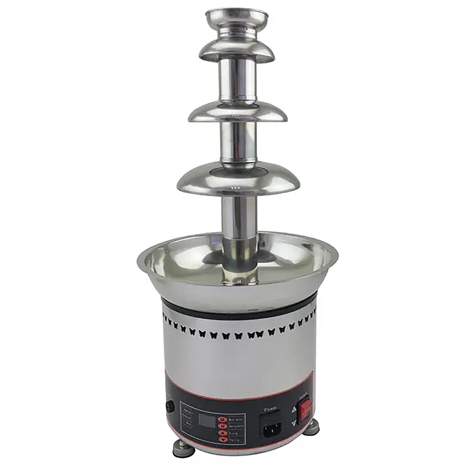 IMOSEI Chocolate Fondue Machine, Chocolate Fountain with 4 Tiers, Food?grade Stainless Steel, 30~110°C Debugging Temperature, for Restaurants Weddings Parties