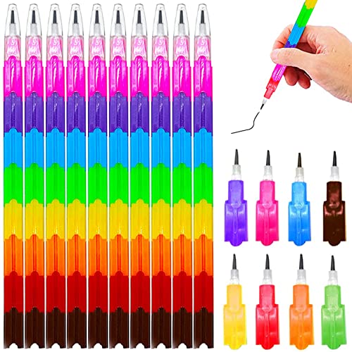 La Mejor Lista de Lápices plásticos y de cera para comprar online. 50 40 Lápices Apilables de Plástico,8 en 1 Lápices Apilables de Colores,Lápices de Plástico Apilables,Regalos de Cumpleaños,Fiesta,Recompensas en el Aula,Regalo de Navidad