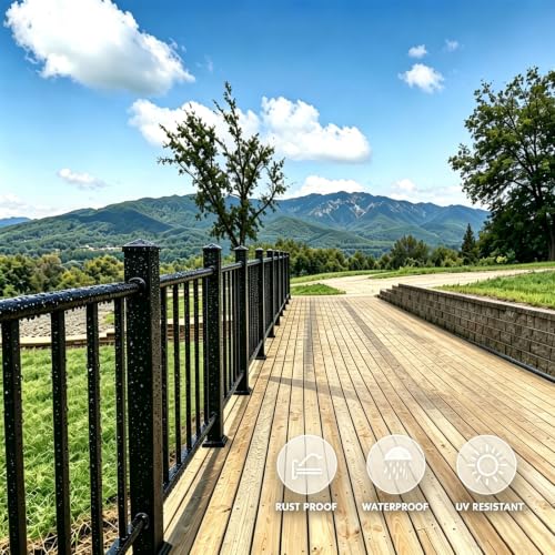 2.8 x 2.8 x 39 in Railing Post with Screw, Porch and Deck Railing Post Heavy Duty Powder Coated Rust Proof Middle Connection of Railings Post for Decks, Stair, Balconies, Porches, Fencing by Hertade - Used condition - Image 4