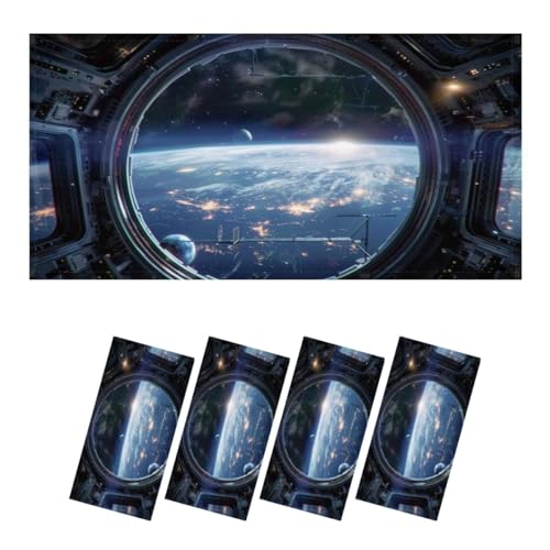 Image of 4 Pack Fluorescent Light Covers for Ceiling Lights Earth planet Cupola International space station Surface Elements this Magnetic Light Filters Diffuser Shade for Classroom Home Office School