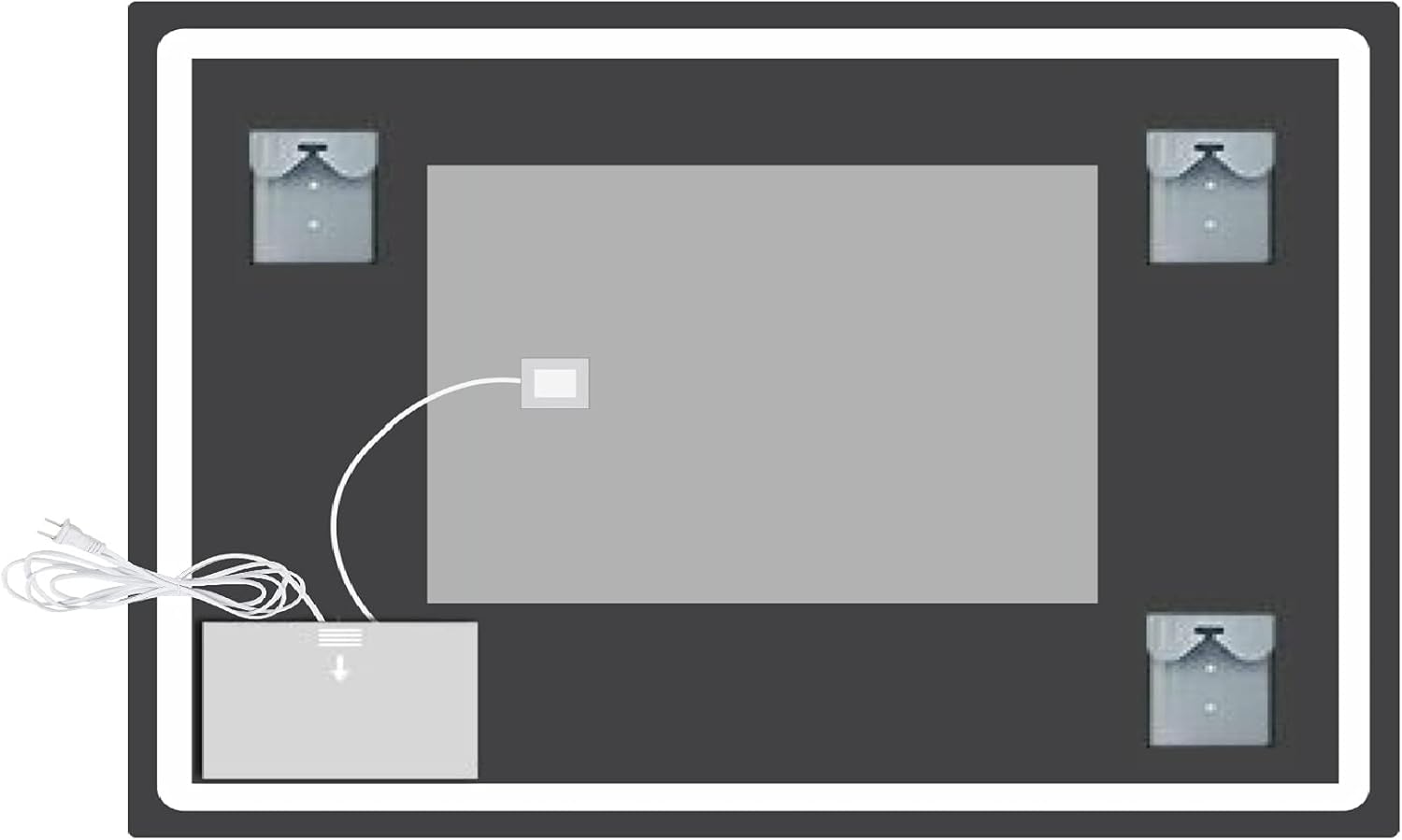 Hans&Alice LED Lighted Rectangular Wall Mounted Mirror 48x30