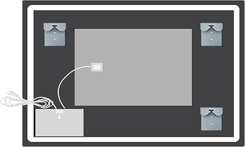 Miniatura 6 de Espejo para tocador para pared con luz LED y desempañador de calidad comercial con retroiluminación atenuable