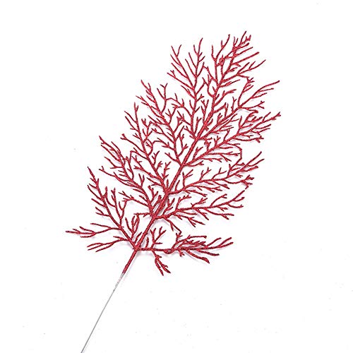 Gentlecarin Artificial Christmas Glitter Leaves Picks, 10 Pcs Christmas Floral Picks Diy Bouquet Stem Picks For Xmas Tree Wreath Gift Decoration 21X11Cm #TOP5