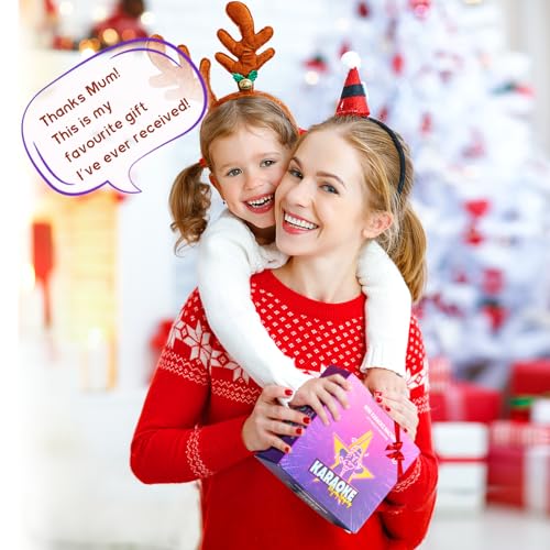 mini karaoke machine with 2 wireless microphones top kids gifts for girls ages 3 4 5 6 7 8 9 10 11 12 years old 4-12th birthday toy gift for girls boys party purple
