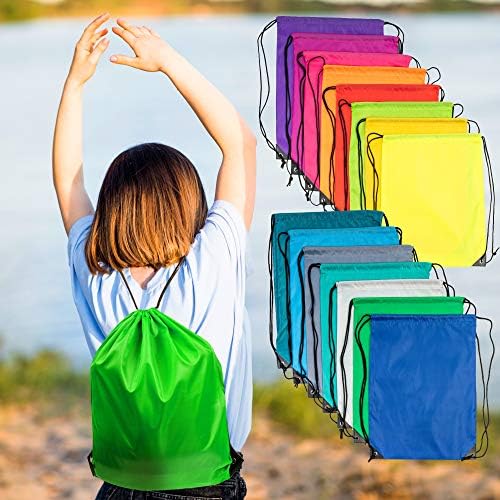 Bramble - 15 Premium Drawstring Sports Gym / School Bags - Assorted Colours, 43cm x 34cm