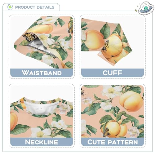 JUNZAN Beauty Quince Fruit Peach Kids Boys Hooded Sweatshirt Fleece Fall Tops Shirts Athletic 4T3