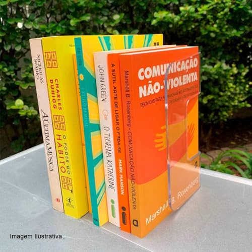 Porta Organizador de Acrílico 24,5X20X10CM | Livros, Cadernos, Bolsas, Multiuso | 4 Divisórias Param