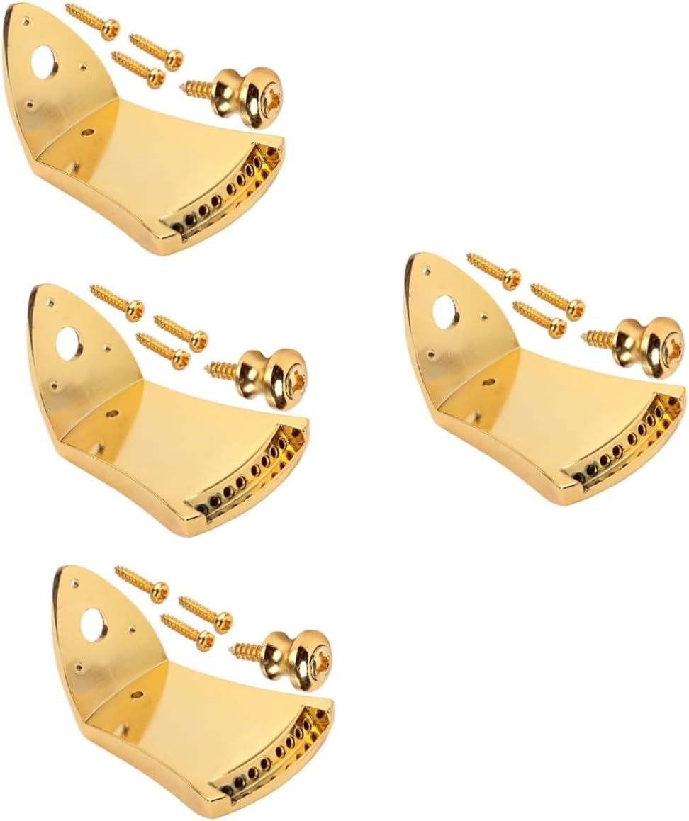 Toyvian 4sets Triangle Mandolin Tailpiece Metal Easy String Change Professional Mandolin Accessory