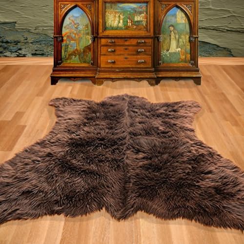 Tapete decorativo piel oso marrón 5'x8' miniatura 2