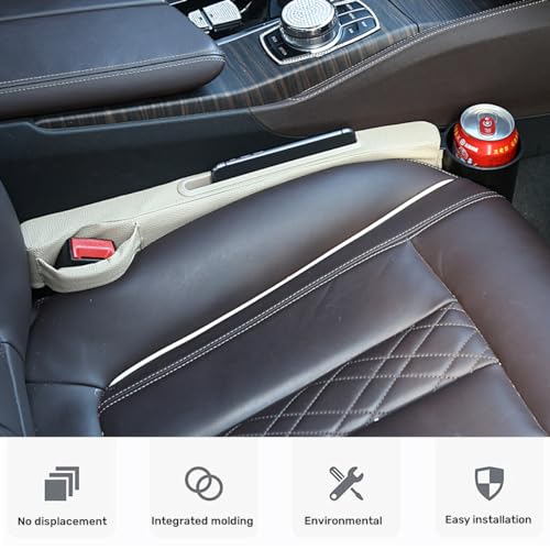 RAKSONIC Car Seat Gap Filler with Storage Box, 2 Pack, Beige by RAKSONIC - Used condition - Image 4