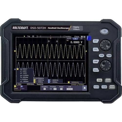 VOLTCRAFT DSO-5072H Hand-Oszilloskop 70 MHz 2-Kanal 1 GSa/s 40 Mpts 8 Bit Digital-Speicher (DSO), Handgerät, Multimeter