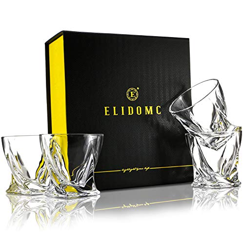 ELIDOMC Whiskey Glasses, Set of 4 10 OZ Whiskey Glasses Set for Drinking Bourbon, Scotch, Cocktail, Irish Whisky, 100% Lead Free Cocktail Glasses With Luxury Gift Box - Thumbnail 6