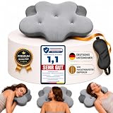 Schlummerhafen® Ergonomisches Kopfkissen & Nackenstützkissen – Orthopädisches Nackenkissen [TESTSIEGER] Memory Foam gegen Nackenschmerzen & Schnarchen, Kopfkissen für Seiten-, Rücken- & Bauchschläfer