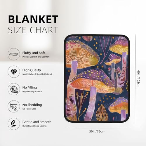 Couverture champignons lumineux flanelle pour cocon de lecture bureau