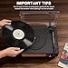 Vinyl Record Player Turntable with Built-in Bluetooth Receiver & 2 Stereo Speakers, 3 Speed 3 Size Portable Retro Record Player for Entertainment and Home Decoration