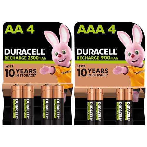 Pilas Recargables AA 2500mAh y AAA 900 mAh de Alta Capacidad Blíster de 8 Unidades