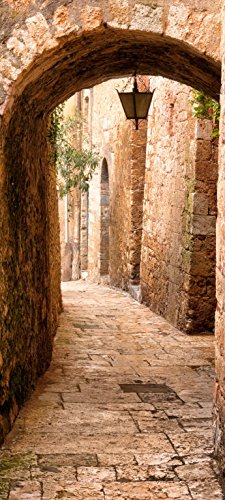 Windowpix Doorpix 36X80 Door Mural Wrap Luster Semi-Gloss Bubble Free Jerusalem Stone Passage To The Western Wall - Peel And Stick - Easy-To-Clean, Durable #TOP2