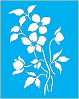 Stencil de Plástico para Pintura OPA 20 x 25 cm - 1405 Flor do Campo