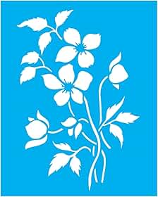 Stencil de Plástico para Pintura OPA 20 x 25 cm - 1405 Flor do Campo